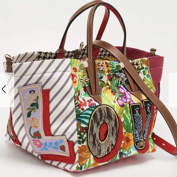 Christian Louboutin Caracaba Calfskin Embellished & Embroidered Tote - Picture 2 of 11